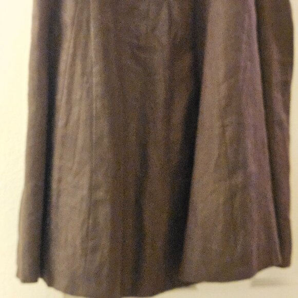 Talbot's irish linen lined long skirt closet staple brown fall neutral boho zip - Picture 7 of 9